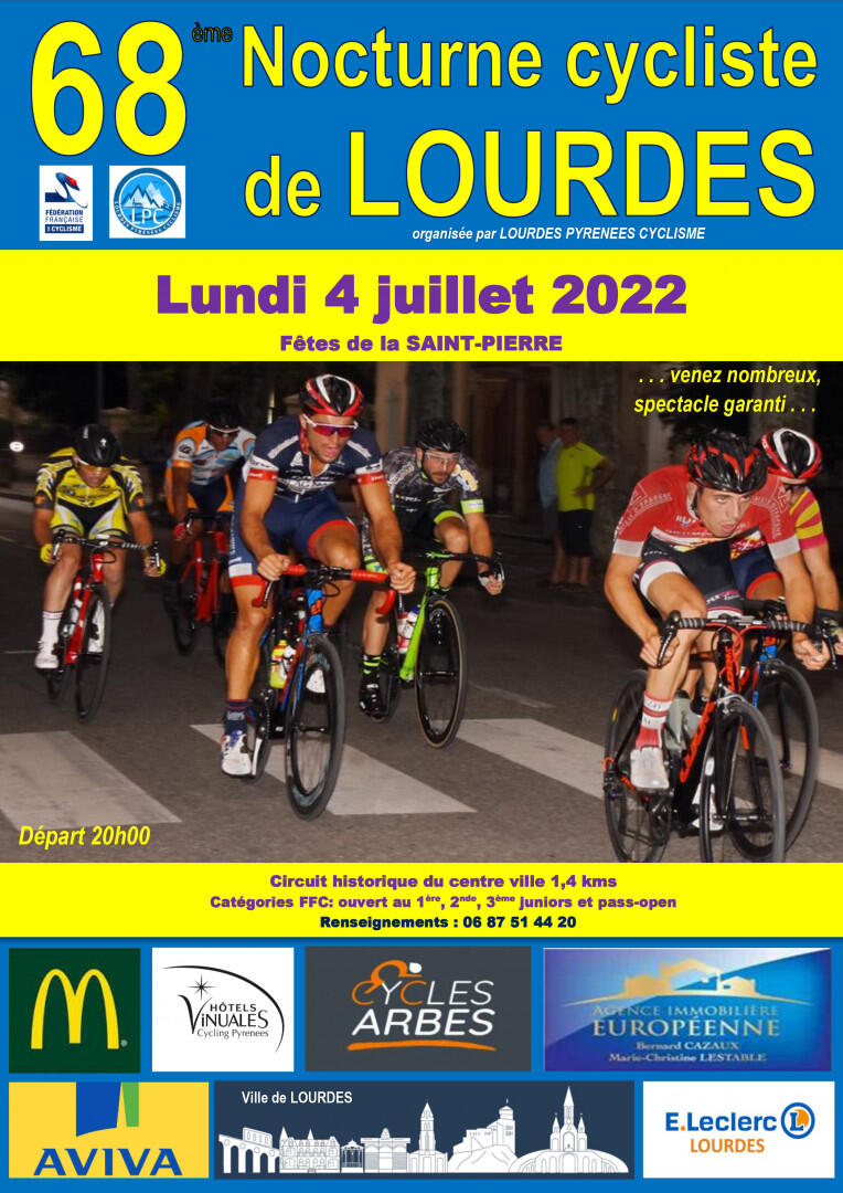 Lourdes nocturne cycliste juillet 2022