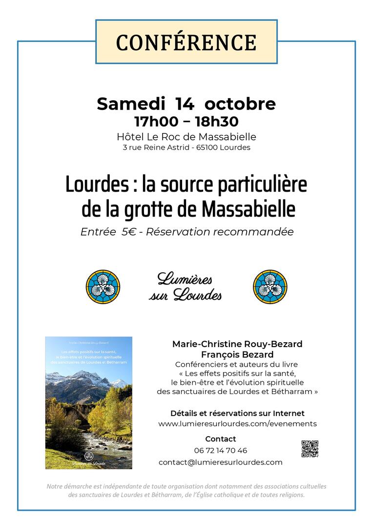 Lourdes hôtel Roc de Massabielle conférence 14 octobre 2023