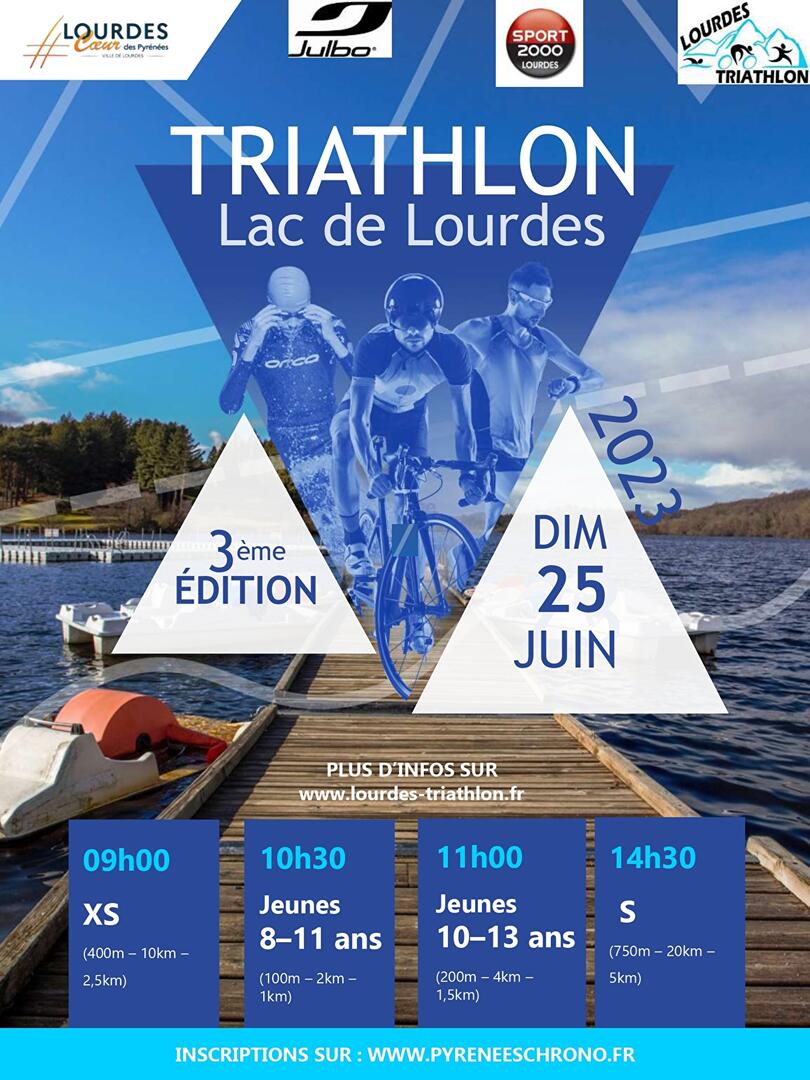 Affiche Triathlon lac de Lourdes