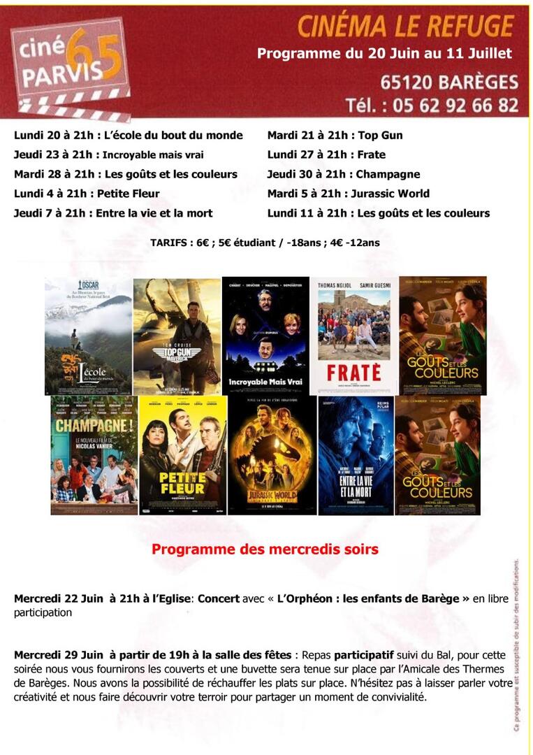 Programme cinéma