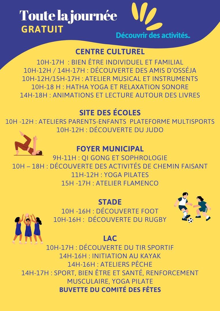 Copie de Affiche événement forum des associations illustration moderne jaune blanc bleu - 1