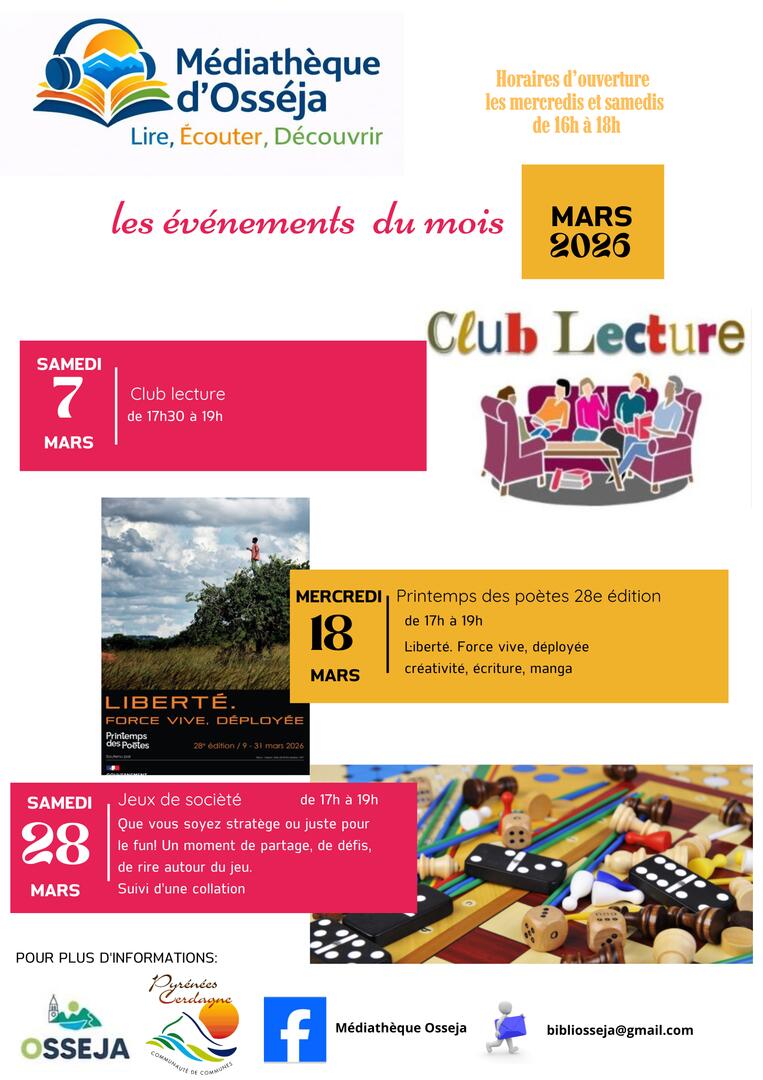 Affiche événement programme du mois moderne photos rouge orange - 4