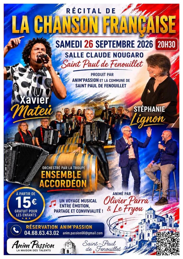AFFICHE RECITAL CHANSON FRANCAISE + QR CODE