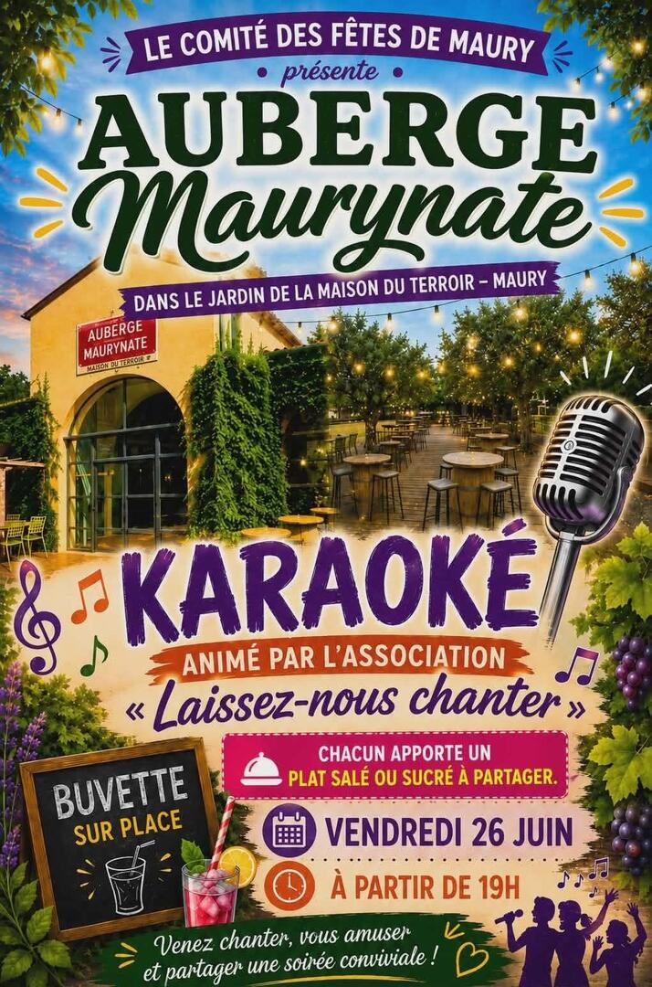 AUBERGE MAURYNATE ET KARAOKE - 27-06-2026 - MAURY - comité des fêtes