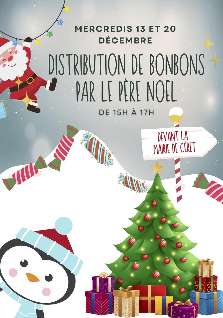 DISTRIBUTION DE BONBONS PAR LE PÈRE NOËL
