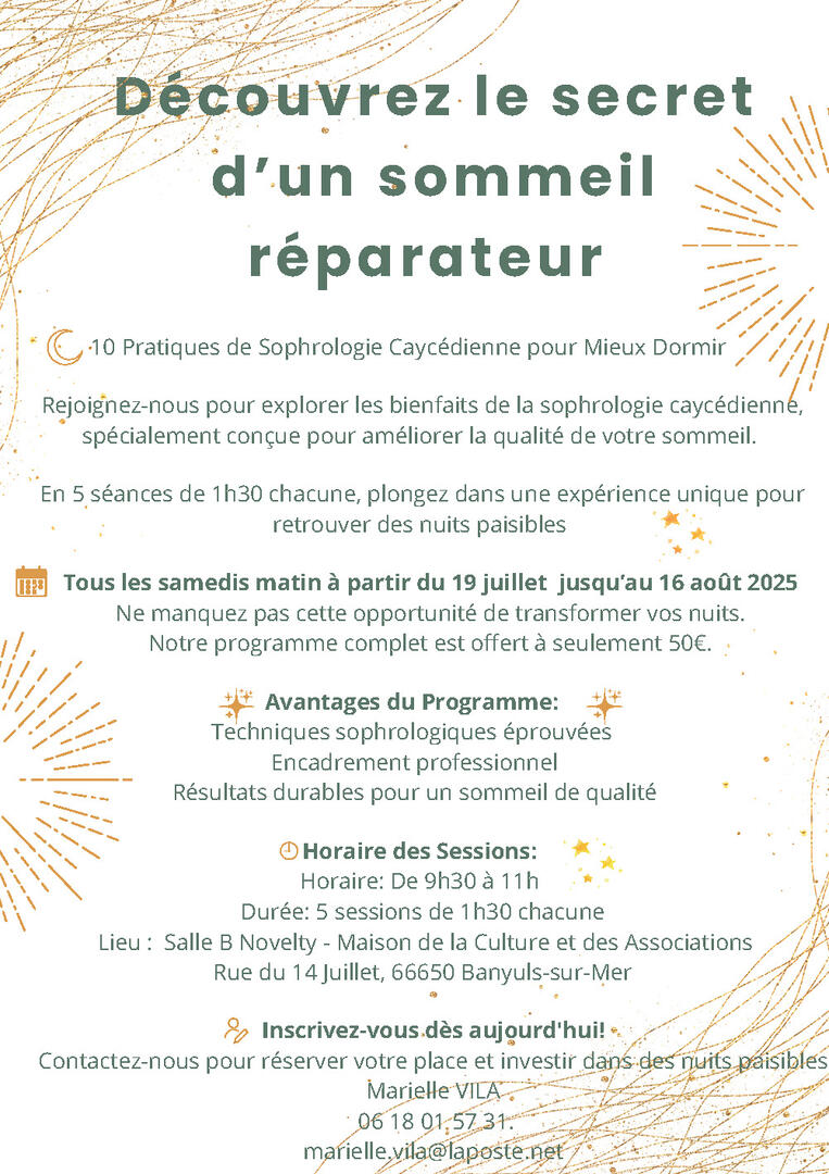 Cours La Sophrologie et nous été 2025
