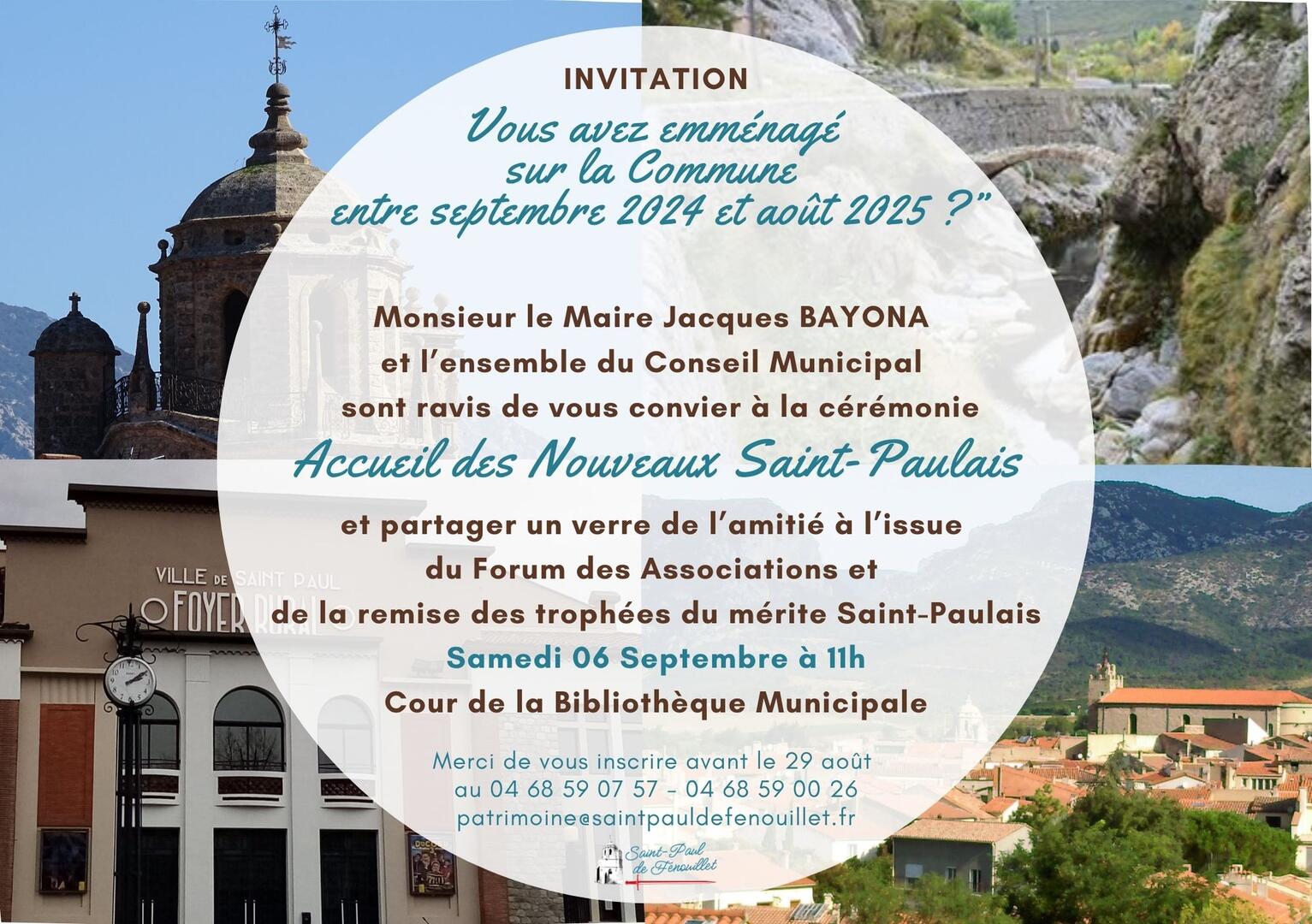 d’ACCUEIL DES NOUVEAUX SainT PAULAIS - INVIT A5 NOUVEAUX ARRIVANTS 2025