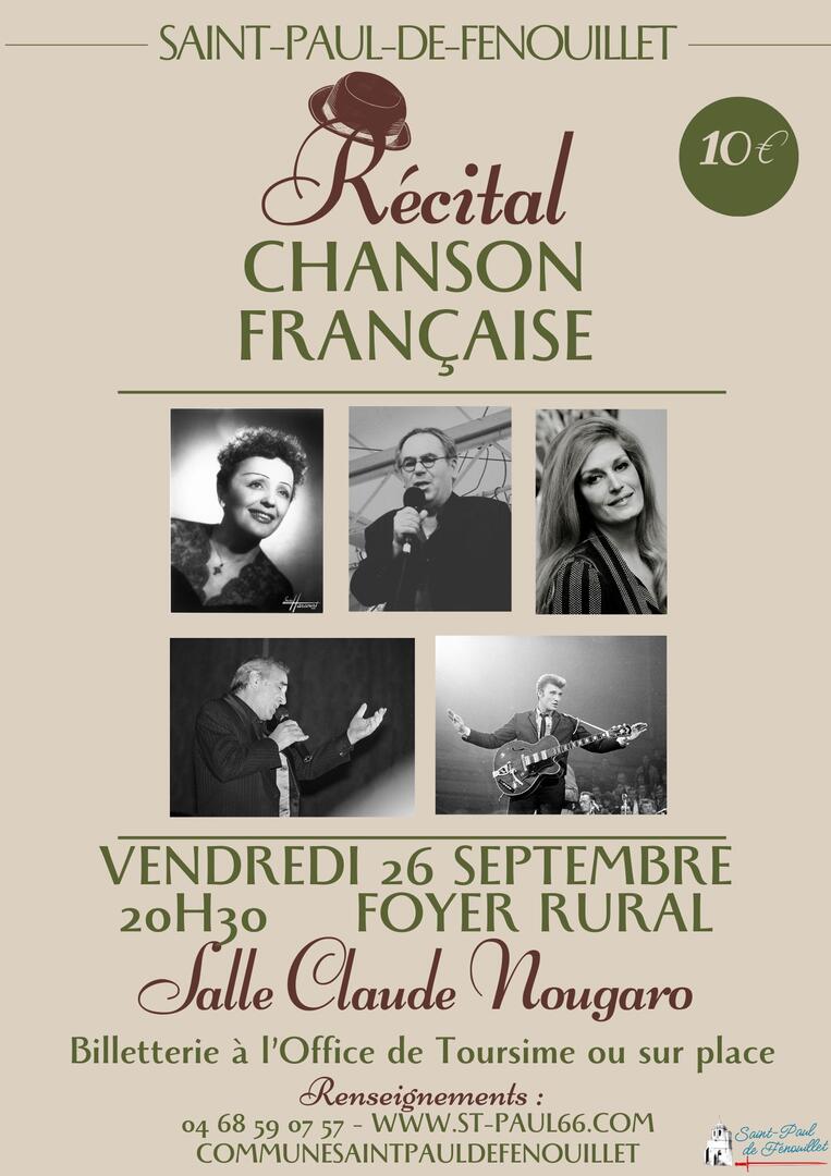 RECITAL CHANSONS FRANCAISES - Récital Chanson