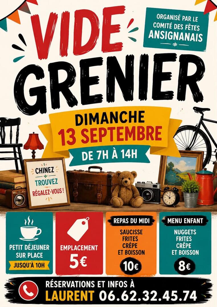 VIDE GRENIER - ANSIGNAN - 13-09-2026 - Comité des fetes