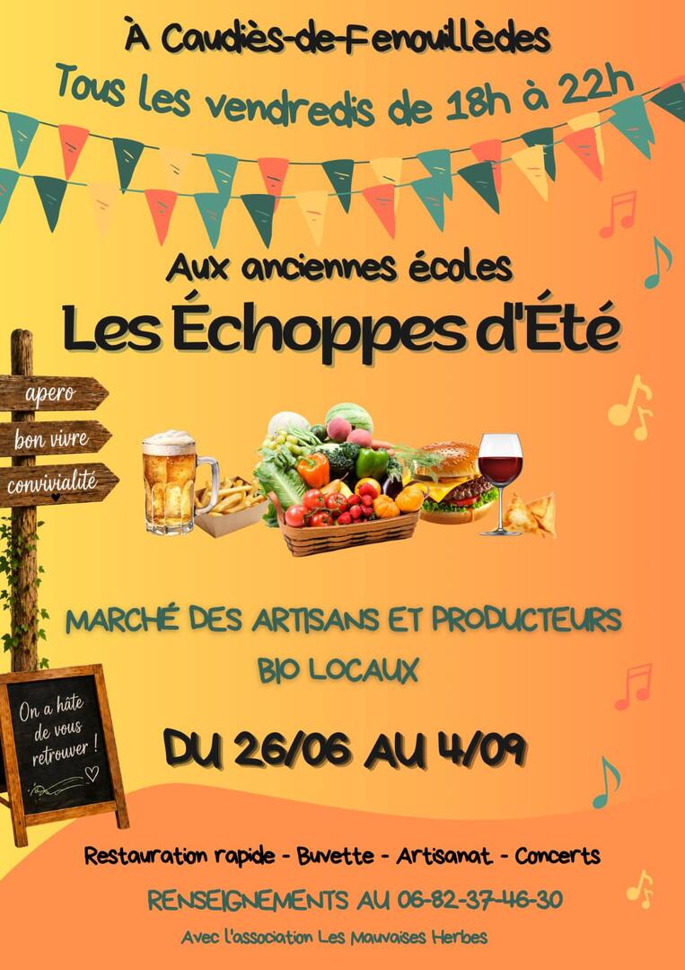 affiche marché prod été - caudies