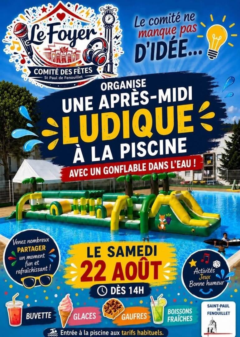 apres-midi ludique à la piscine - ST PAUL - 22-08-2026 - comité des fêtes LE FOYER