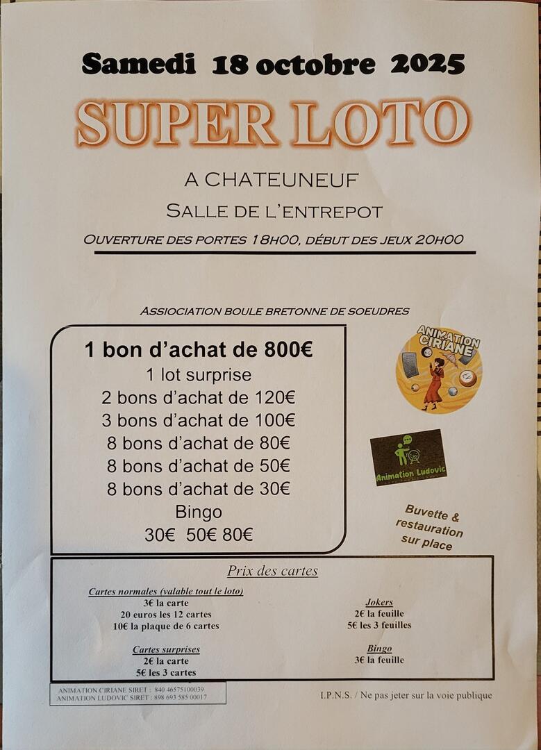 super loto châteauneuf sur sarthe