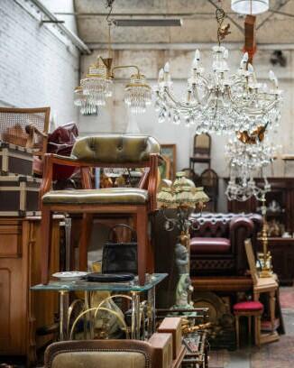 Germany: Furniture on flea market.