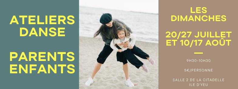 Flyer atelier danse parents enfants juillet et aout