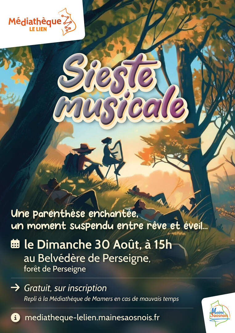 MEDIATHEQUE-LE-LIEN_Sieste-musicale_ete-2026_Affiche