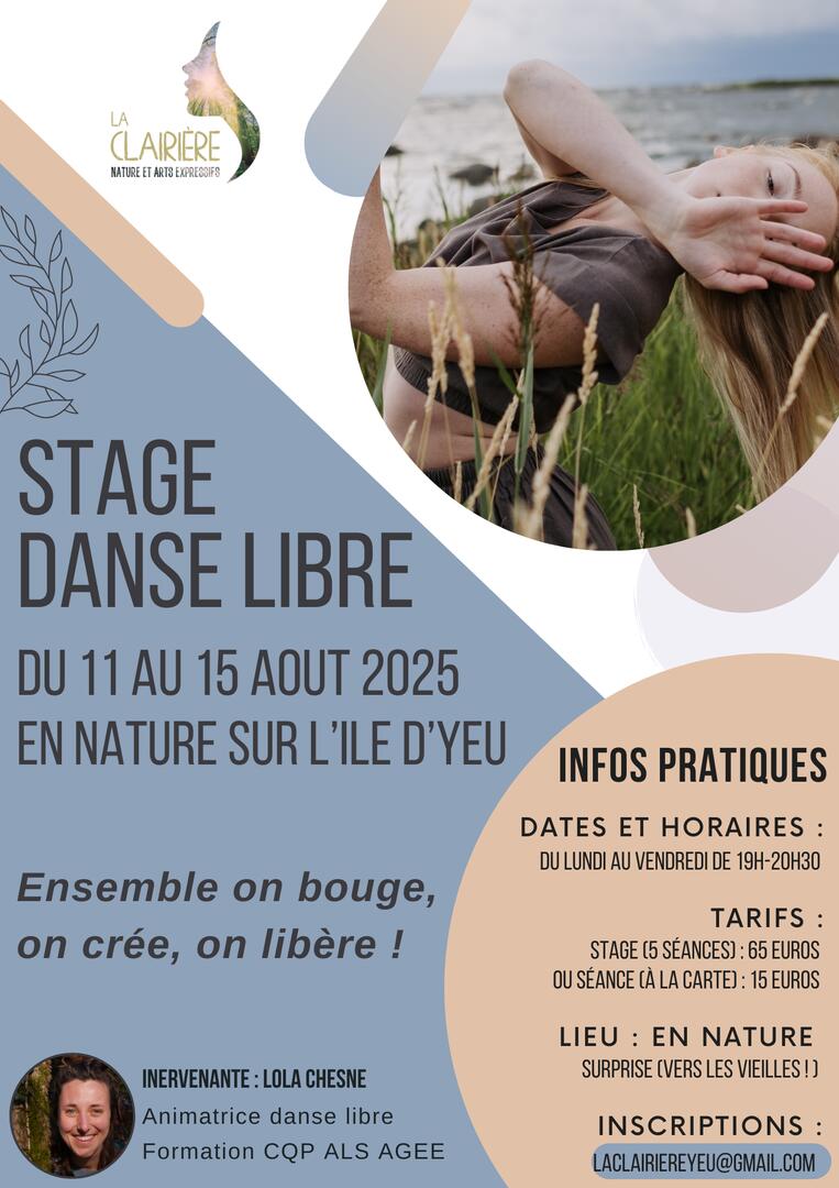 Stage ateliers danse libre