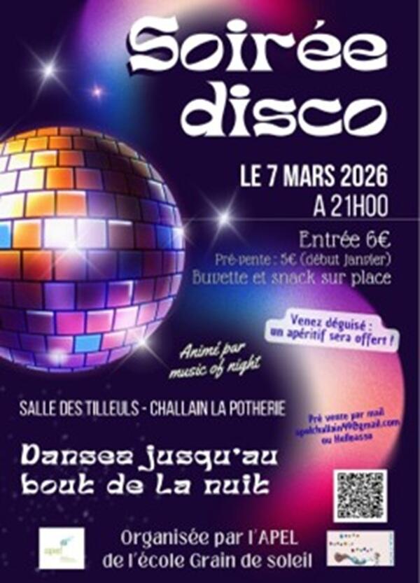 Soirée disco 2026 Challain la Potherie