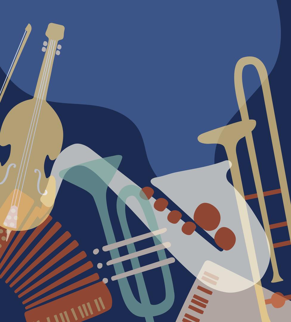 Latin music festival story template, retro instrument design vector