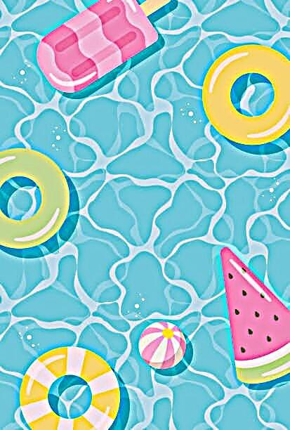 summer vector background with pool floats in water for banners, cards, flyers, social media wallpapers, etc.