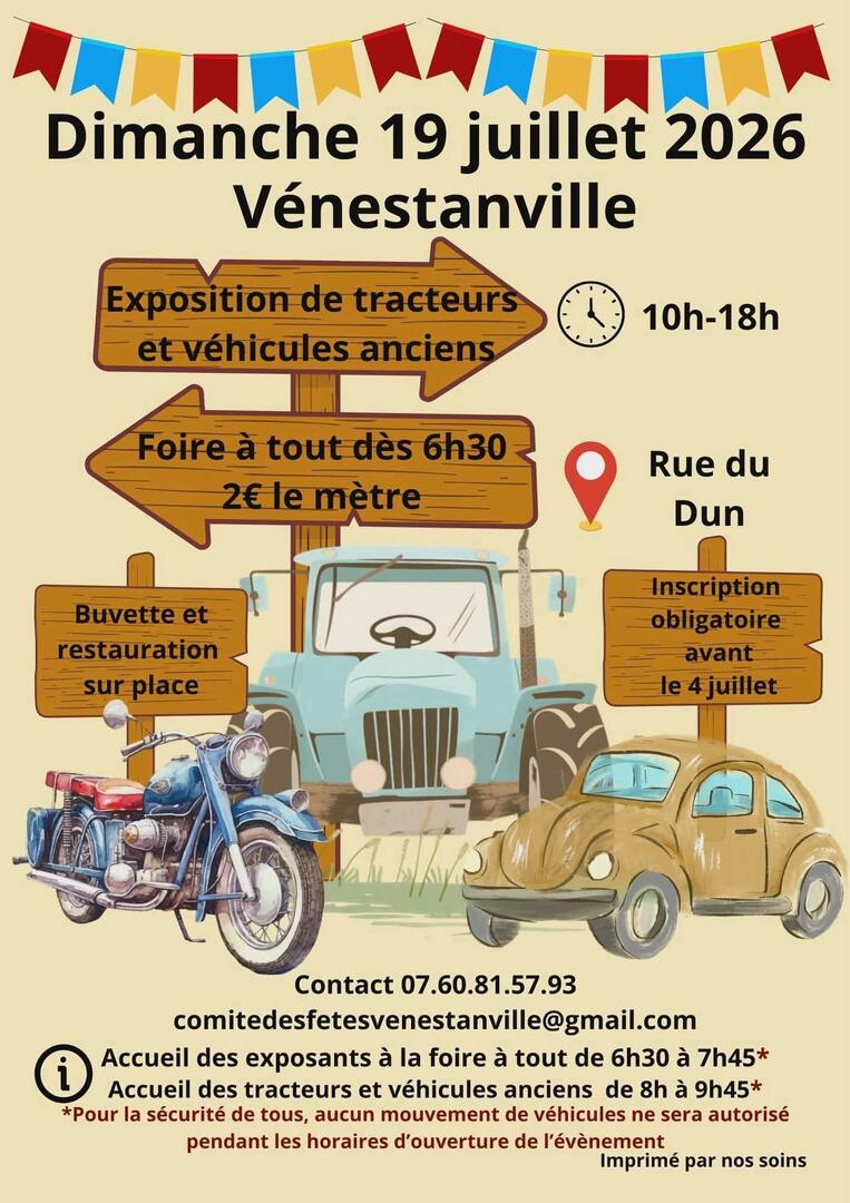 Exposition véhicules anciens et foire à tout