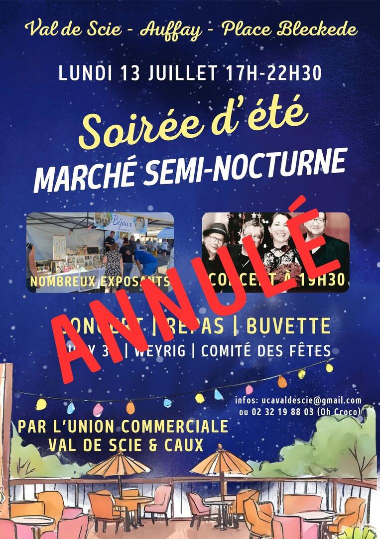 MARCHÉ SEMI-NOCTURNE ANNULÉ