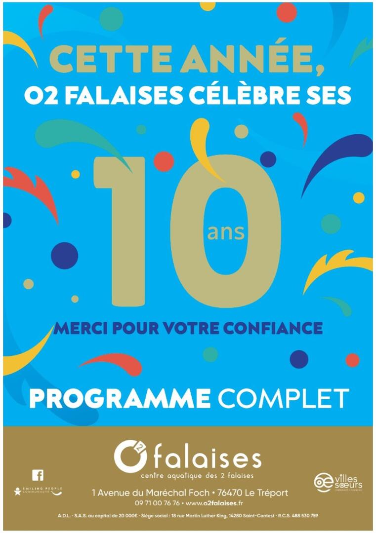 10 ans o2 falaises programme