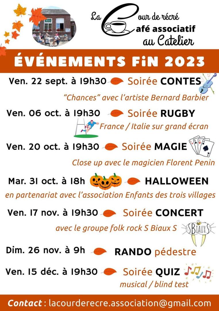 Programme de l'automne