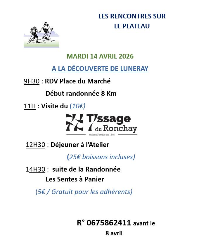Affiche rando luneray 14 avril