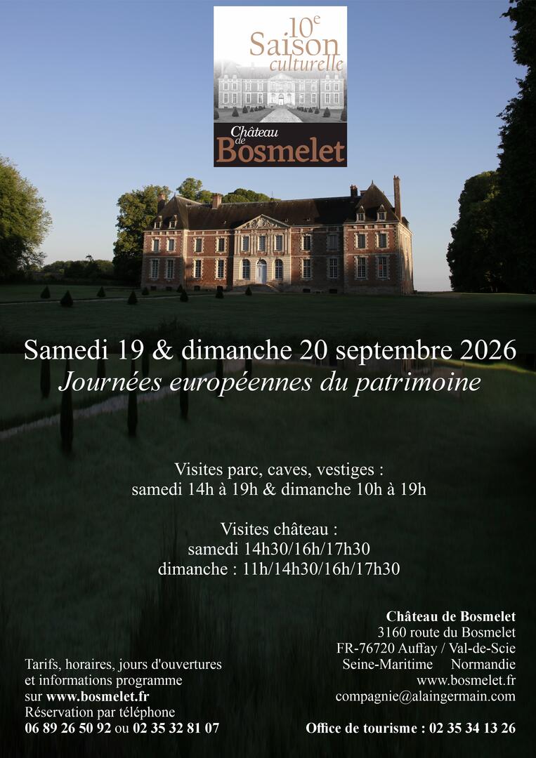 Bosmelet Saison culturelle 2026 PATRIMOINE 20.09
