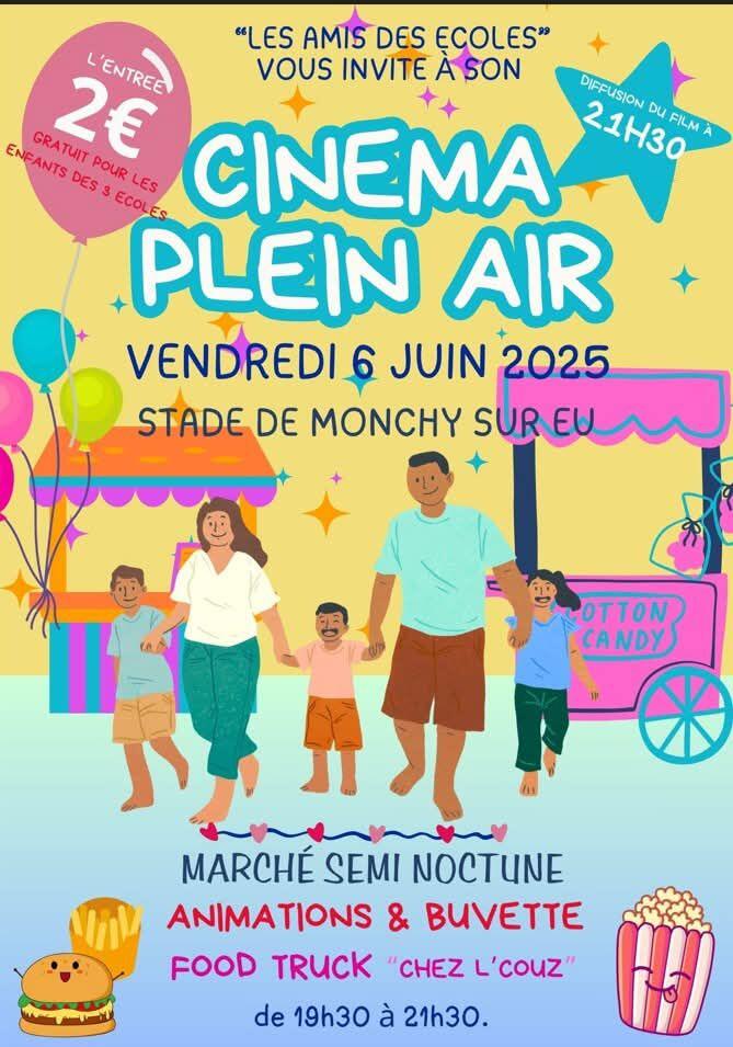 CINEMA PLEIN AIR 7 JUIN STADE MONCHY