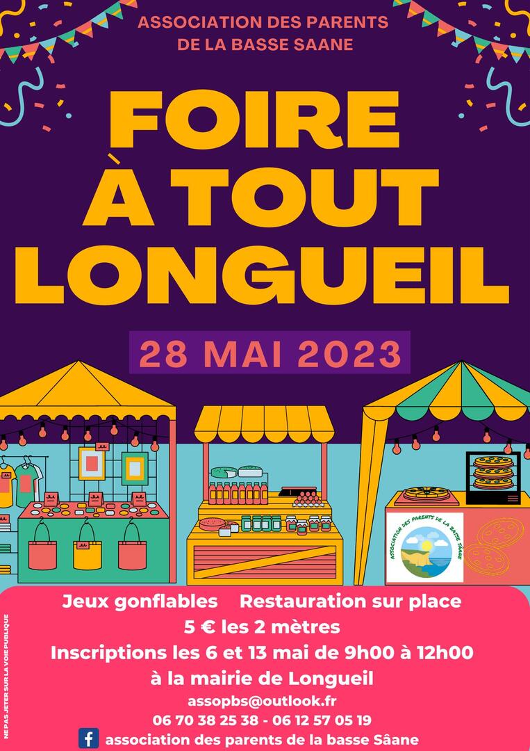 Foire à tout Longueil 28 mai 2023