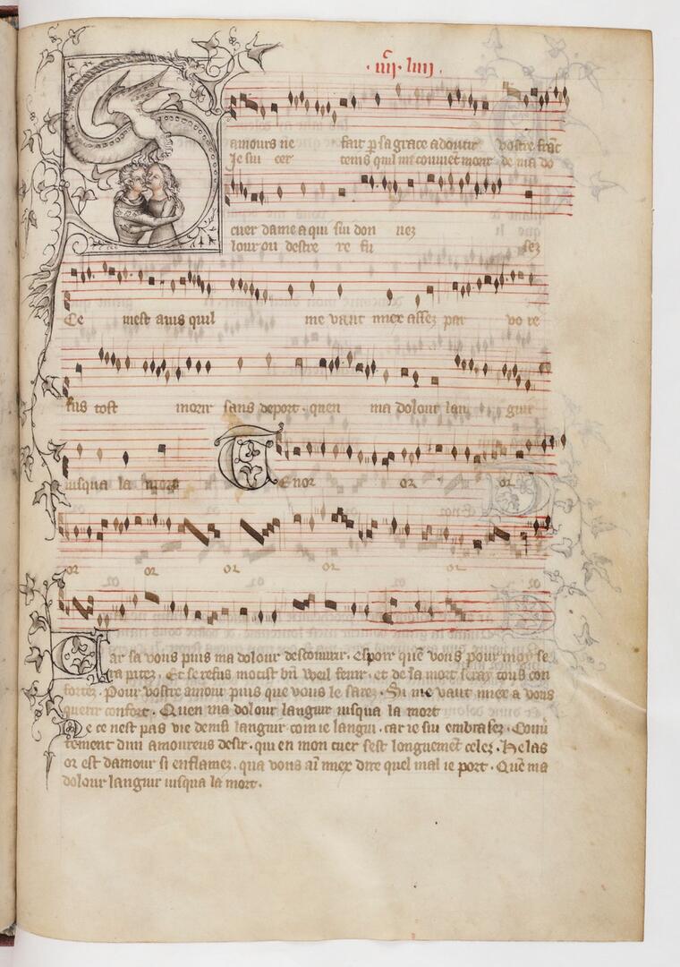 Page 11 D - Mahaut, fille de bois ©Guillaume de Machaut, Poésies (1372-1377) - BNF 1584