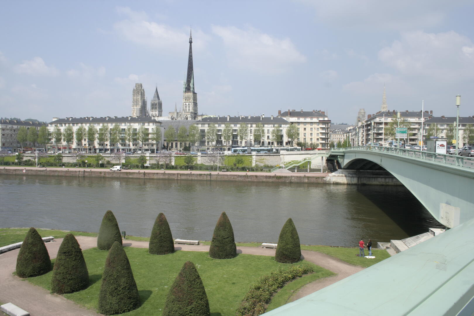 Rouen - rive droite - Ile Lacroix - Pont Corneille - Seine - parc -