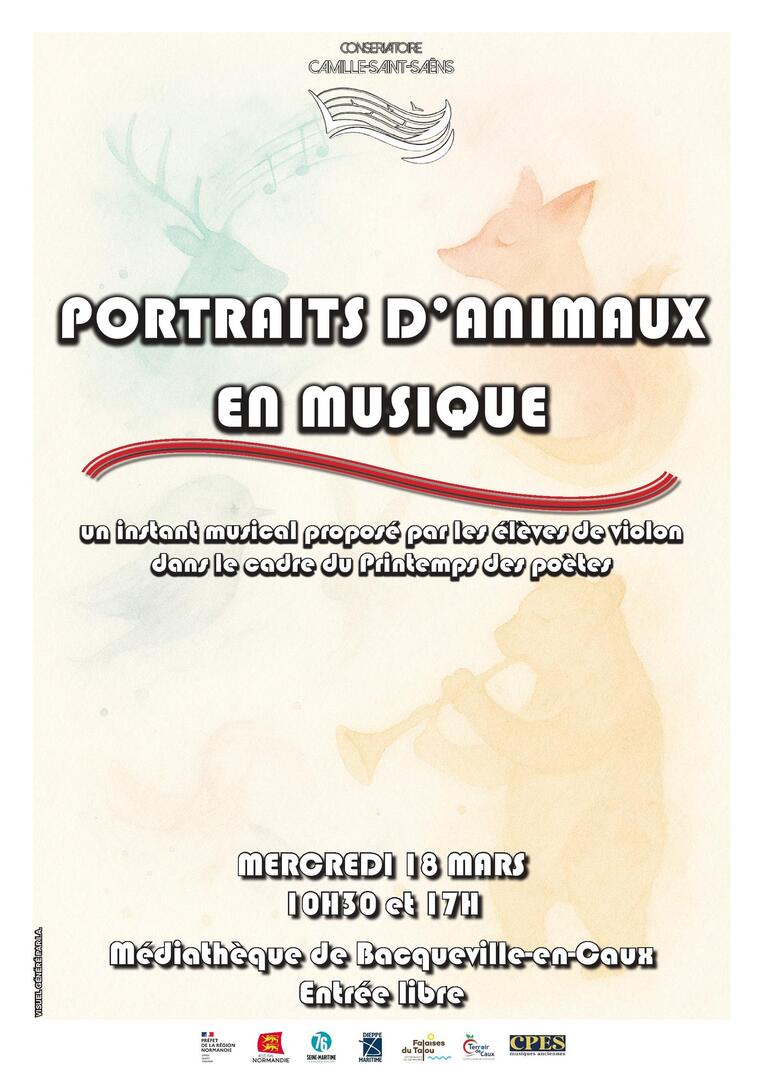 portraits d'animaux en musique