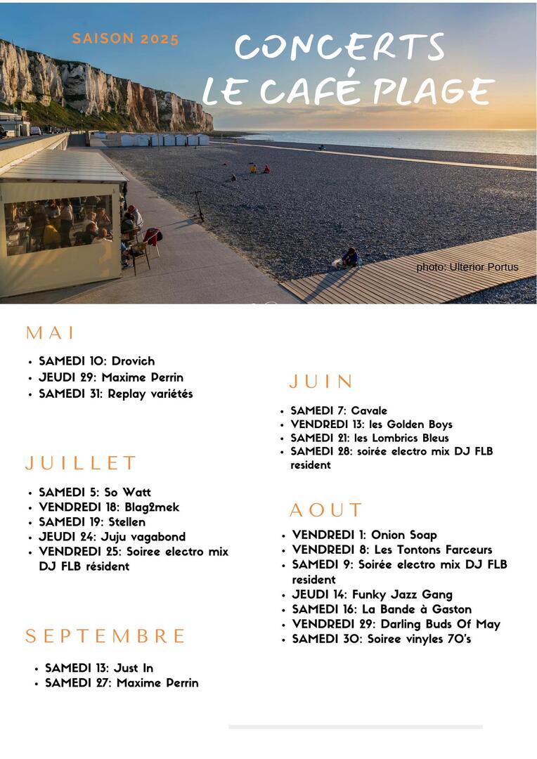programmation été le café de la plage