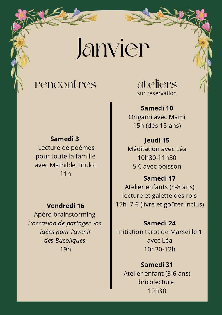 programme Janvier les Bucoliques