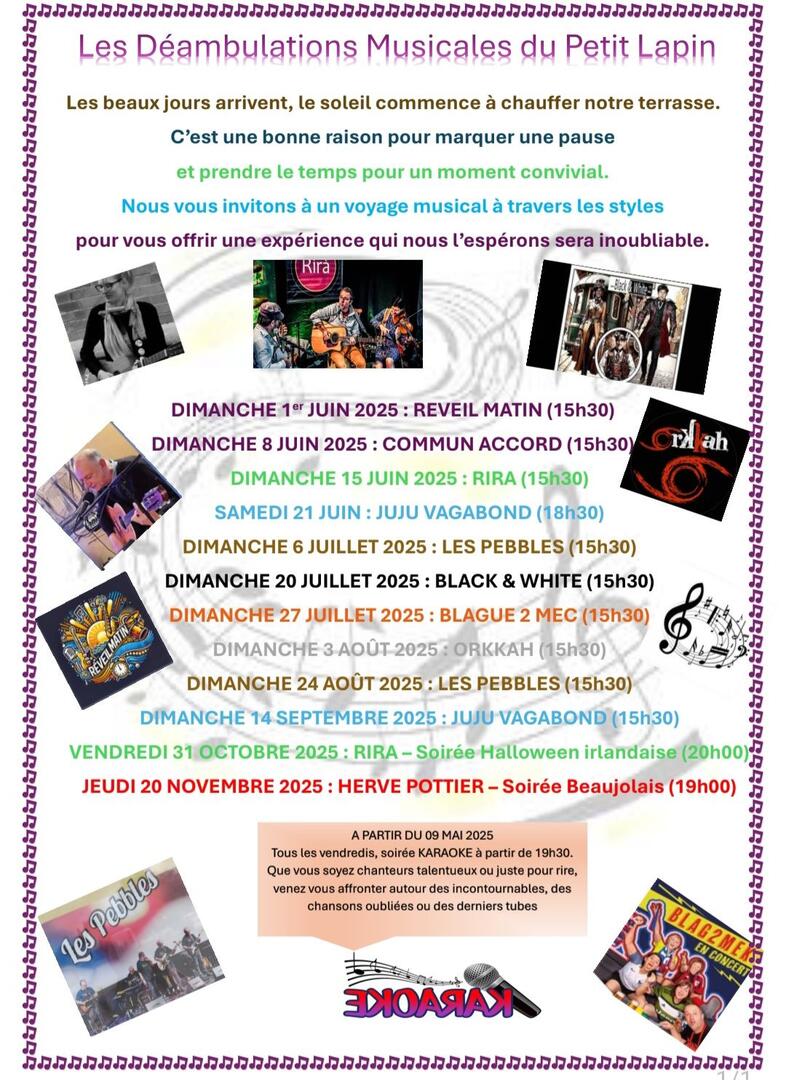 programme déambulations musicales du petit lapin