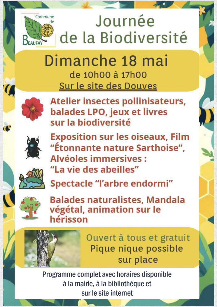Affiche Journée de la Biodiversité à Beaufay
