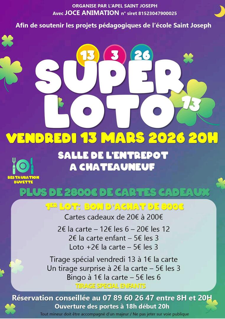super loto St Joseph - châteauneuf sur sarthe - fma-49