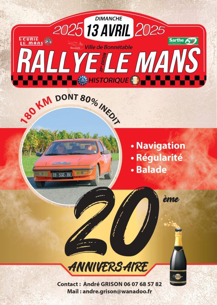 Affiche 20eme rallye le mans historique