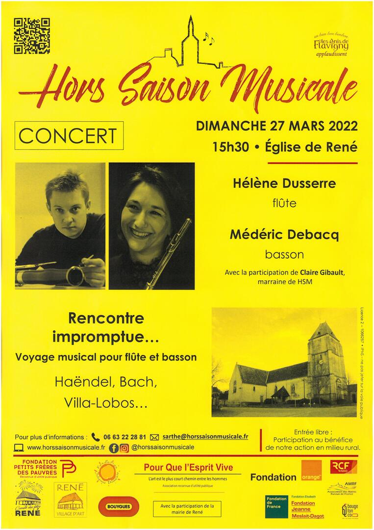 Concert hors Saison Musicale du 27 Mars
