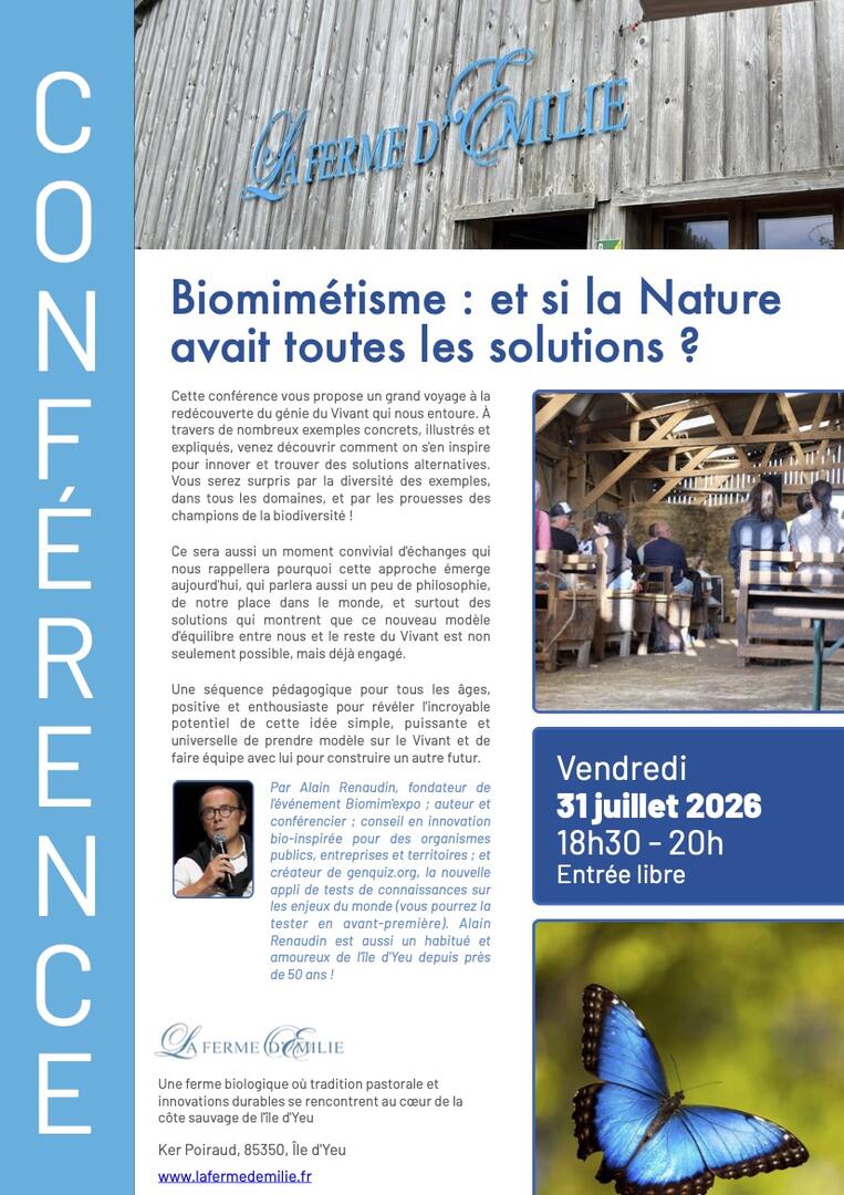 Conférence Biomimétisme 31 juillet 2026