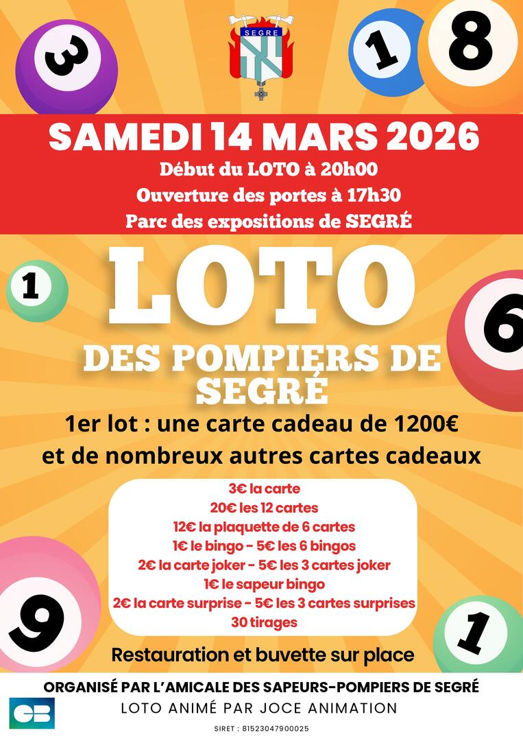 Loto des pompiers 2026 - Sainte-Gemmes-d'Andigné - 49 - FMA