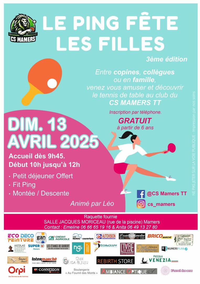 Le ping fête les filles