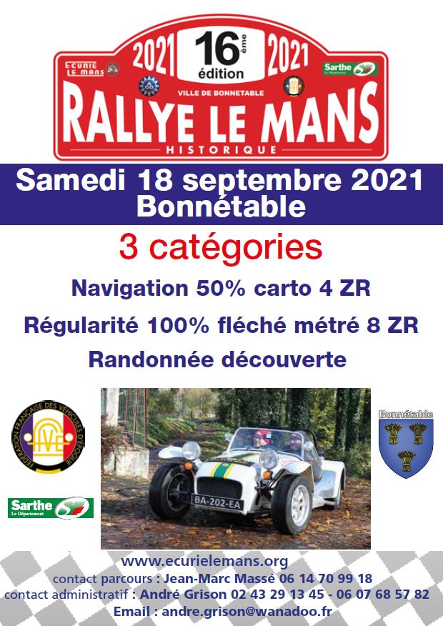 Rallye historique Bonnétable 18 septembre