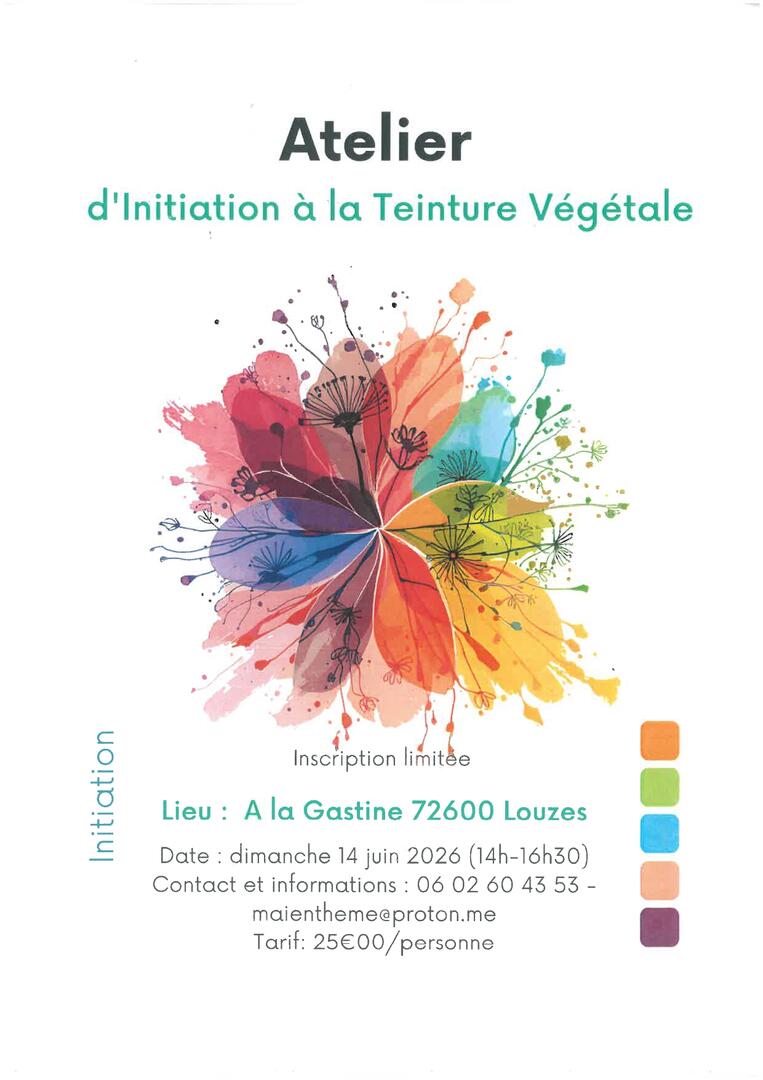 Affiche Atelier Initiation à la Teinture Végétale