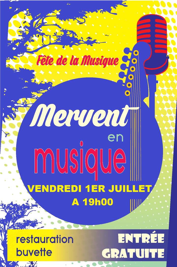 Affiche fête de la musique Mervent
