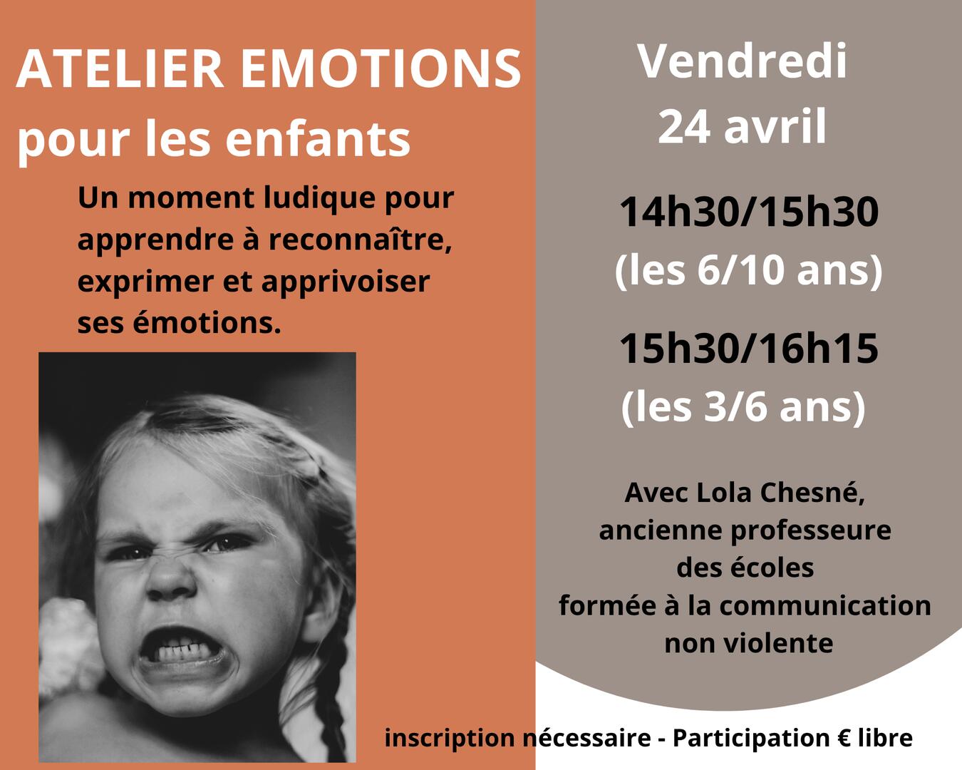 atelier émotions enfants