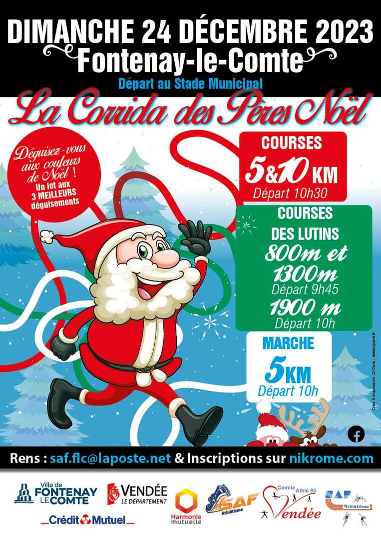 corrida du père noel 2023 fontenay-le-comte