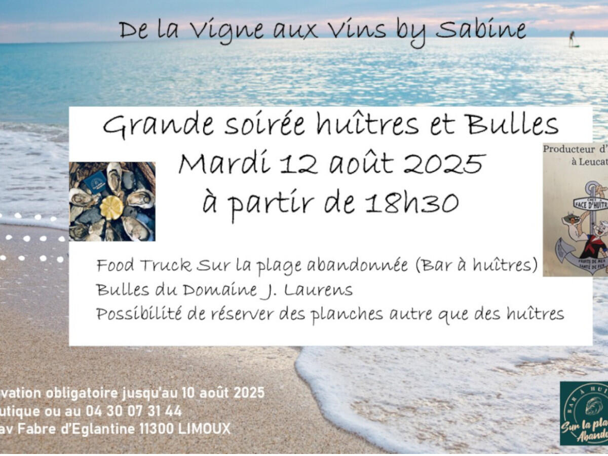 Grande soirée huîtres et Bulles